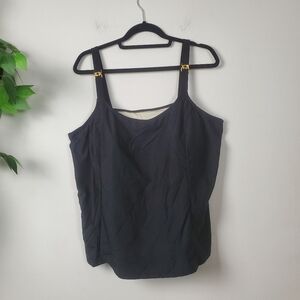 It Figures Black Plus Size Swim Top Women's Size 24